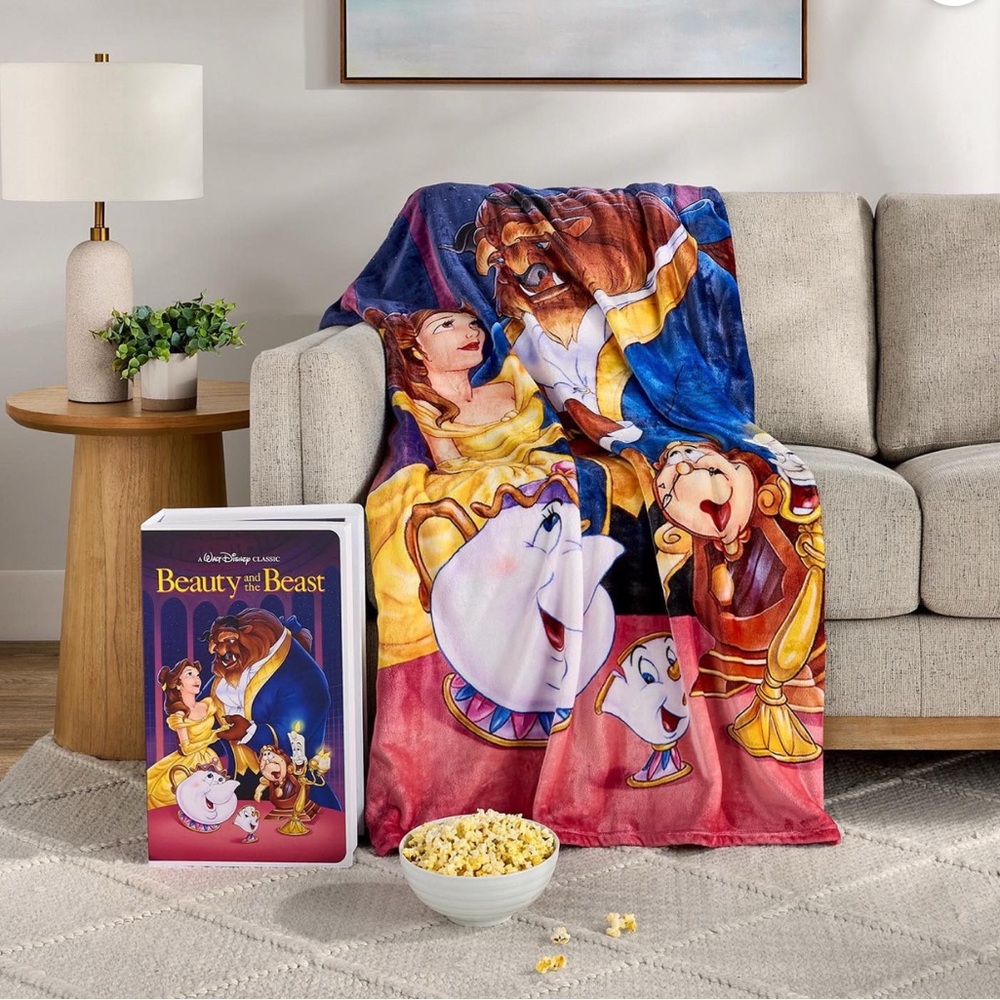 Disney Beauty and the Beast Classic VHS Boxed Silk Touch Throw, 50" x 70"